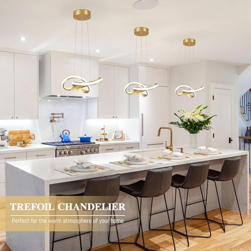 Mccokaige Modern LED Chandelier Contemporary Pendant Lighting Ring Light Fixture Gold with 4500K and 59in Height Adjustable Hanging Lamp for Kitchen Island Hallway Foyer Closet Corridor - Image 2