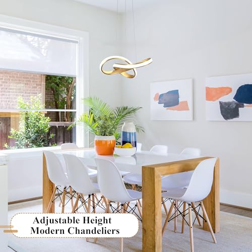 Mccokaige Modern LED Chandelier Contemporary Pendant Lighting Ring Light Fixture Gold with 4500K and 59in Height Adjustable Hanging Lamp for Kitchen Island Hallway Foyer Closet Corridor - Image 3