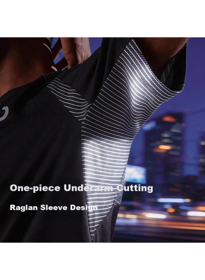 Macondo Night Running Short Sleeve T-shirt Marathon Sports Running Moisture-wicking Quick-dry Short Tee Uni Dark Sprout Green Men’s M - Image 2