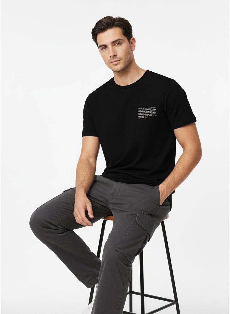 فرنش كونكشن تيشيرت أساسي بياقة دائرية وشعار - Image 4