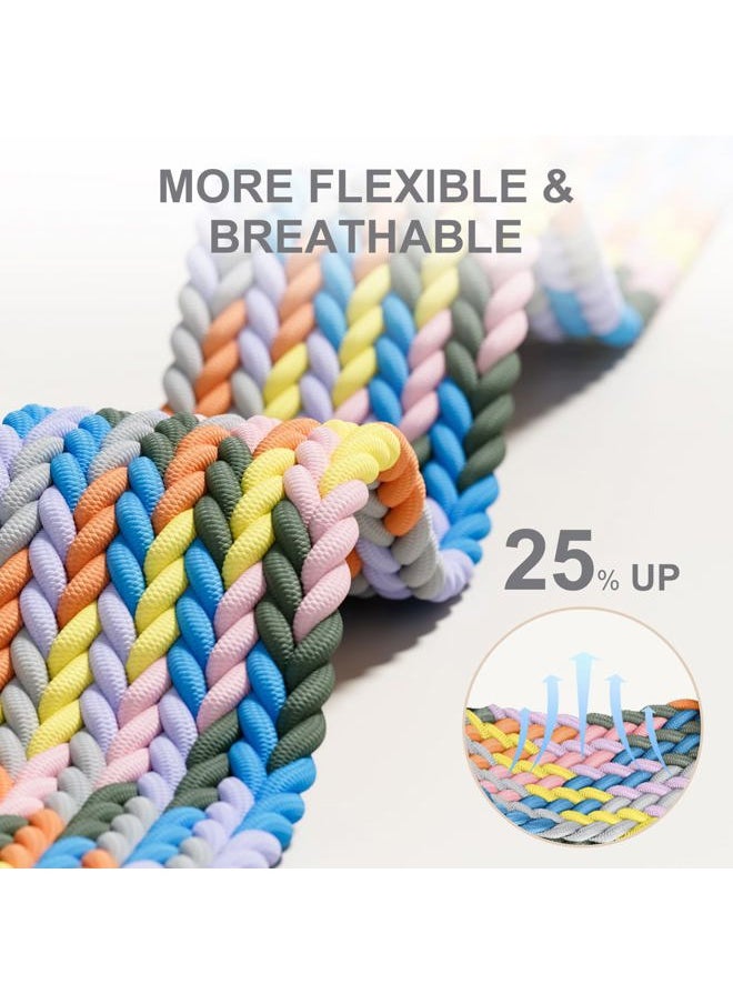 Getino - 10 Pack Braided Stretchy Compatible with Apple Watch Band Women 38mm 40mm 41mm 42mm 44mm 45mm 46mm 49mm, Sport Nylon Elastic Solo Loop iWatch Strap Men for iWatch Ultra 2 SE Series 10 9 8 7 6 5 - Image 1