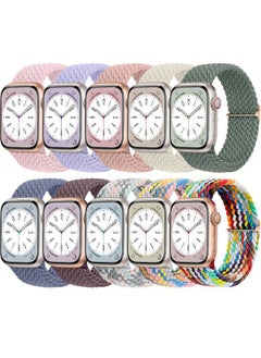10 Pack Braided Stretchy Compatible with Apple Watch Band Women 38mm 40mm 41mm 42mm 44mm 45mm 46mm 49mm, Sport Nylon Elastic Solo Loop iWatch Strap Men for iWatch Ultra 2 SE Series 10 9 8 7 6 5