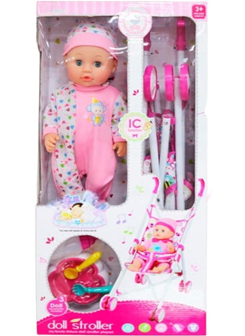 Doll With Stroller Play set For Girls
