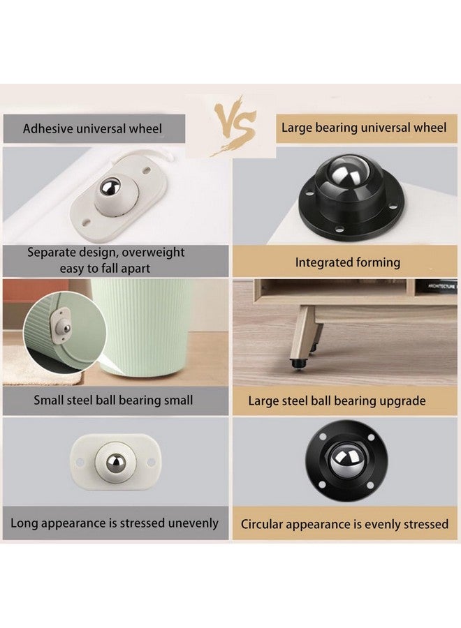 HASTHIP® 8Pcs Caster Wheel Self Adhesive Caster Wheel 360° Swivel Wheels for Furniture, Small Appliance, DIY Modification Moving Table Heavy Duty Caster Wheels 400Kg Loading Capacity - Image 5