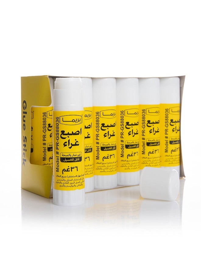 بريما عصا الغراء جامبو 36 جم × 12 علبة | | صنع في كوريا | عصا غراء قابلة للغسل وغير سامة للأطفال، جفاف سريع وتشطيب نظيف للحرف، المدرسة، المكتب، قوة لاصقة خالية من الأحماض - Image 2