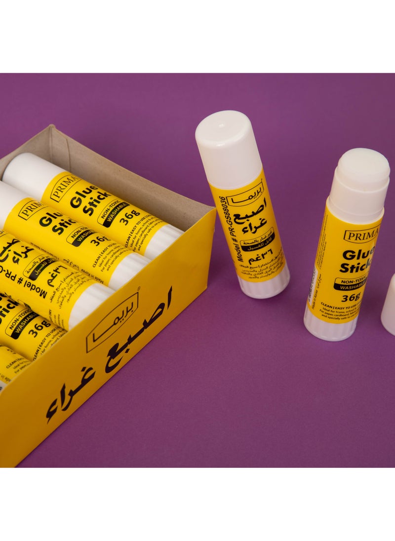 بريما عصا الغراء جامبو 36 جم × 12 علبة | | صنع في كوريا | عصا غراء قابلة للغسل وغير سامة للأطفال، جفاف سريع وتشطيب نظيف للحرف، المدرسة، المكتب، قوة لاصقة خالية من الأحماض - Image 3