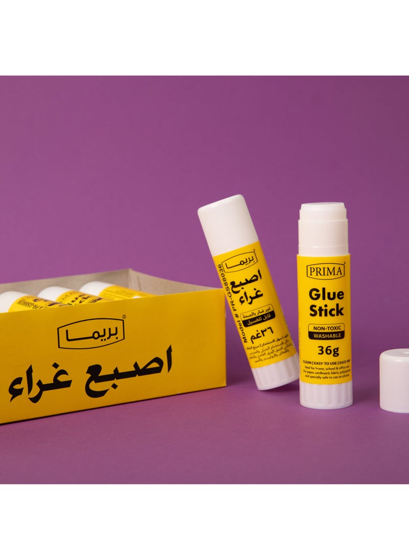 بريما عصا الغراء جامبو 36 جم × 12 علبة | | صنع في كوريا | عصا غراء قابلة للغسل وغير سامة للأطفال، جفاف سريع وتشطيب نظيف للحرف، المدرسة، المكتب، قوة لاصقة خالية من الأحماض - Image 5