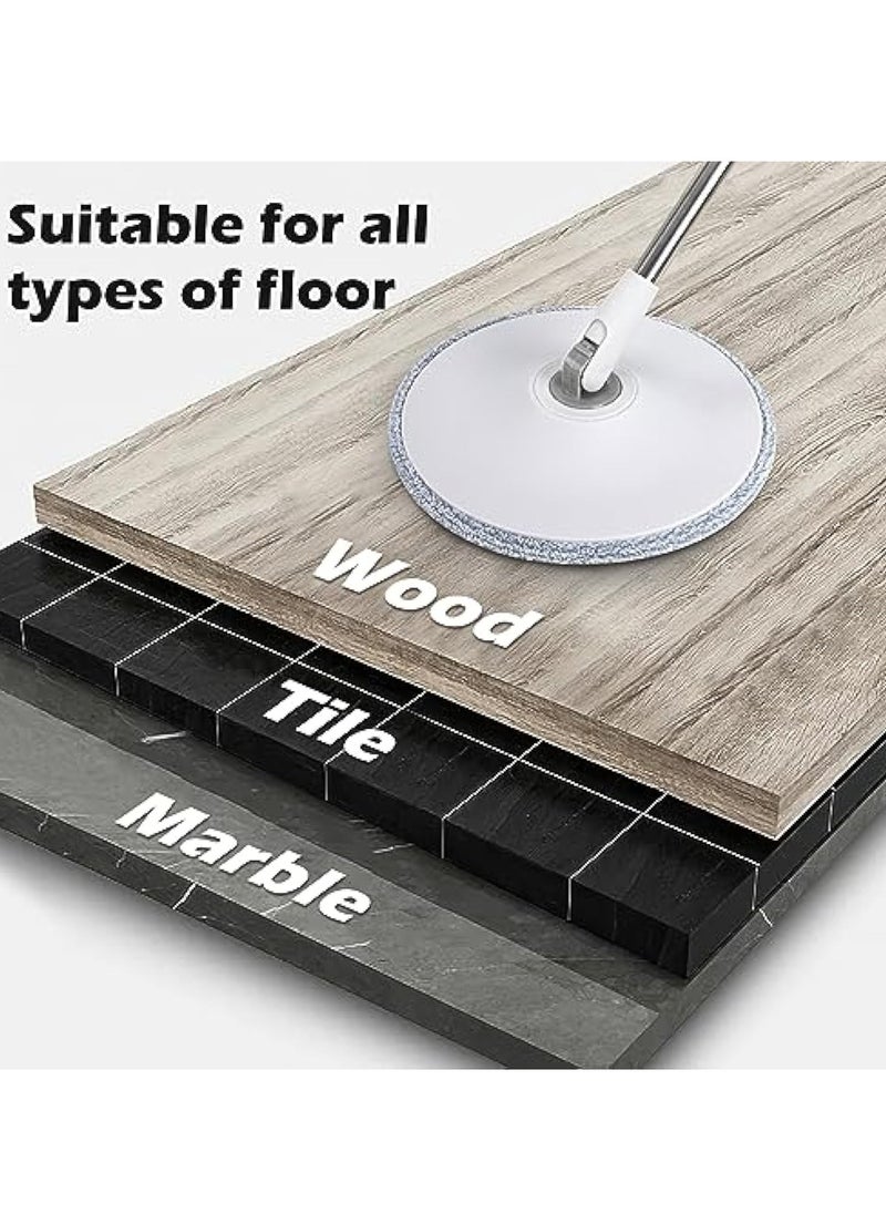 Spin Mop and Bucket Set EasyWring Net Water Sewage Separation Mop Microfiber Hardwood Floor Mop Home Cleaning System with Adjustable Handle & 2 Refills