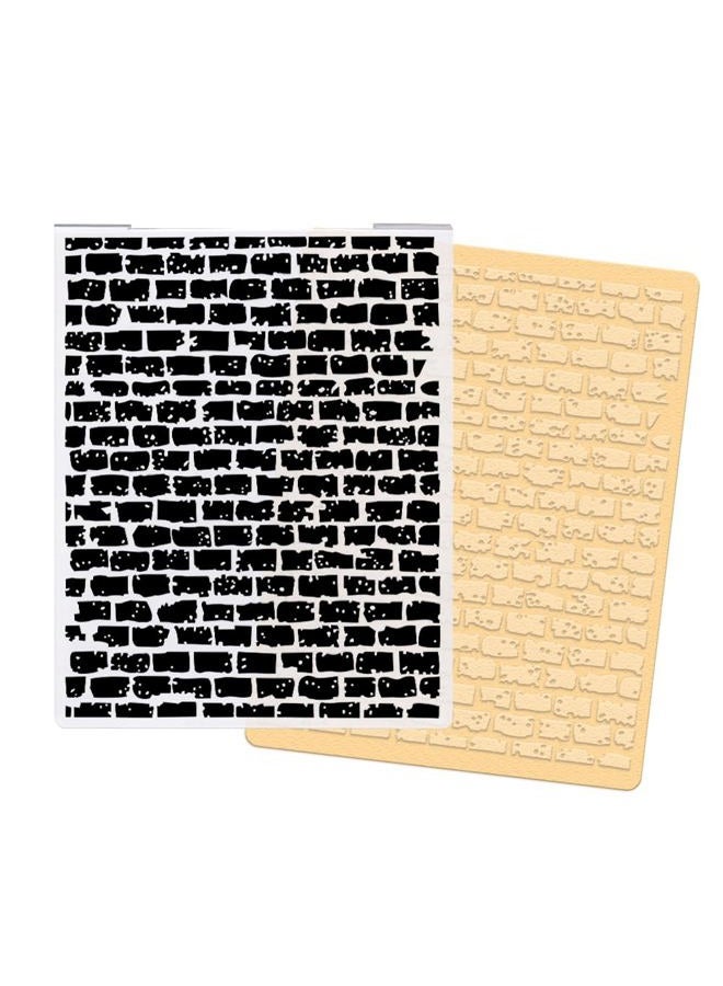ALIBBON Brick Wall Background Plastic Embossing Folders for Card Making, Brick Background Embossing Folders for DIY Scrapbooking, Wall Folders for Paper Craft Photo Album Decorations - Image 1