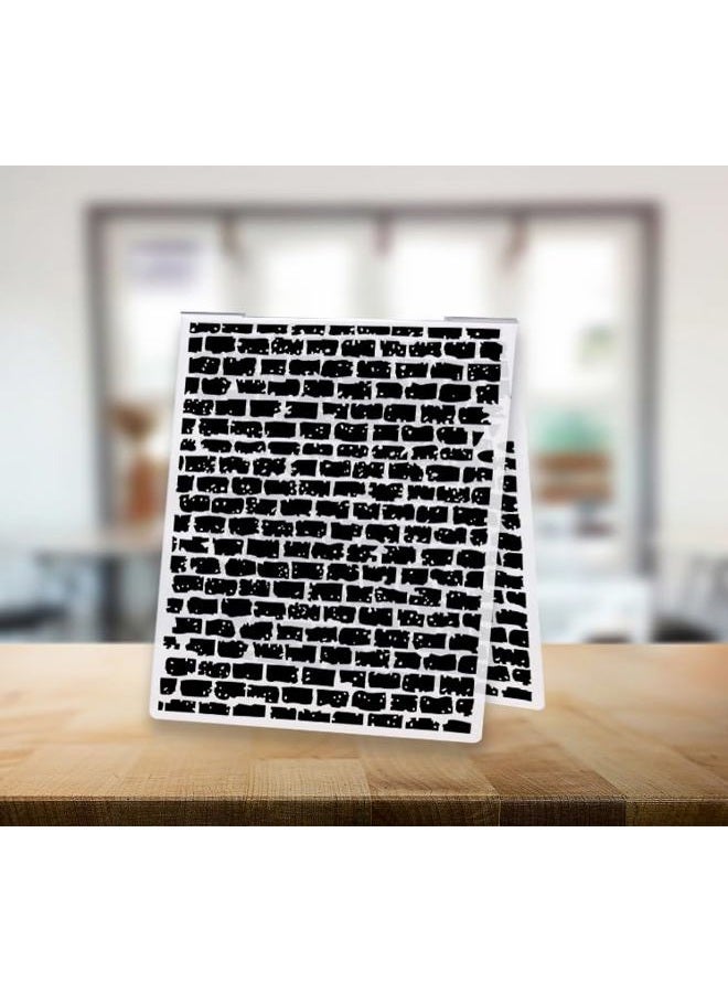 ALIBBON Brick Wall Background Plastic Embossing Folders for Card Making, Brick Background Embossing Folders for DIY Scrapbooking, Wall Folders for Paper Craft Photo Album Decorations - Image 4