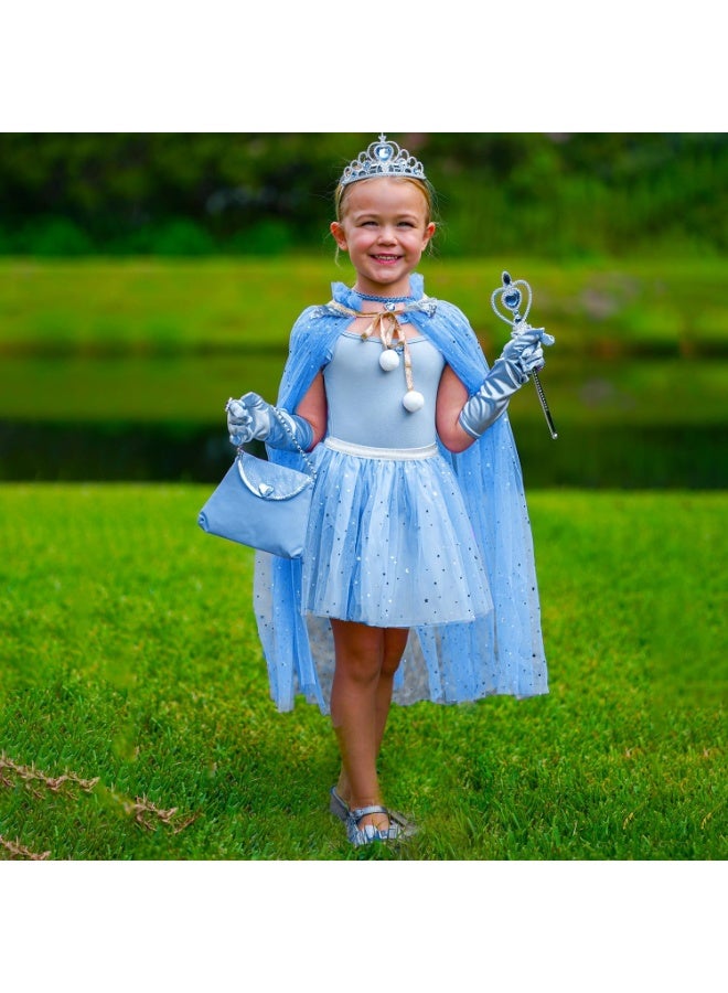 OSHIMA Princess Cape Kit, 11 Pcs Princess Dress Up Clothes, Princess Costume for Girl 3-8 Birthday Gift, Dress Up Cloak Clothes for Cosplay or Party (Blue) - Image 2