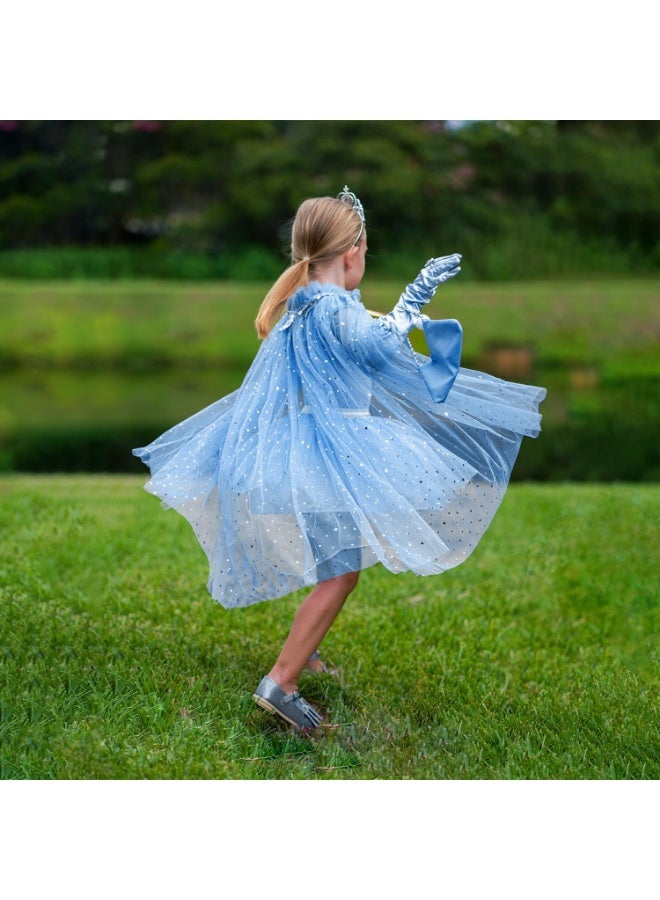 OSHIMA Princess Cape Kit, 11 Pcs Princess Dress Up Clothes, Princess Costume for Girl 3-8 Birthday Gift, Dress Up Cloak Clothes for Cosplay or Party (Blue) - Image 3