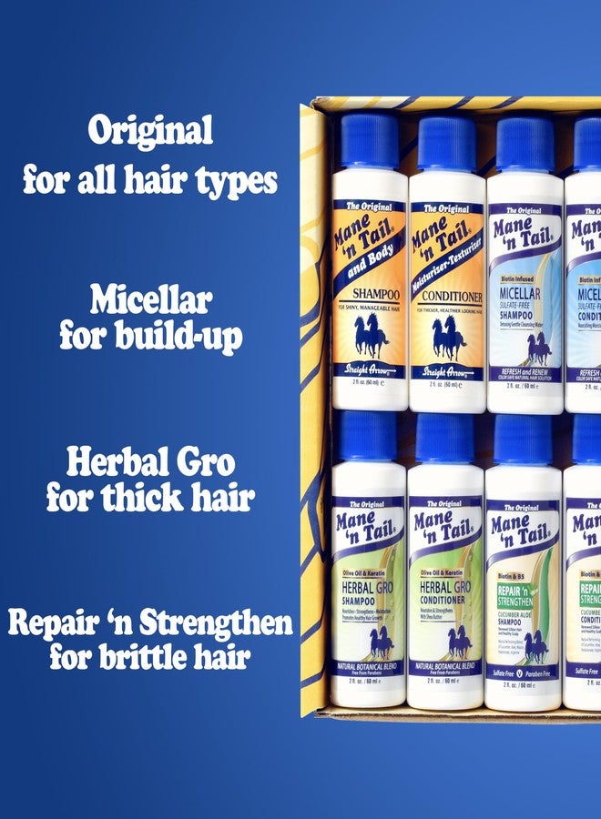 Mane 'n Tail Brand Sampler Trial Size Shampoos Conditioners and Detanglers to Cleanse Strengthen and add Moisture to Hair 15 Piece Set - Image 2