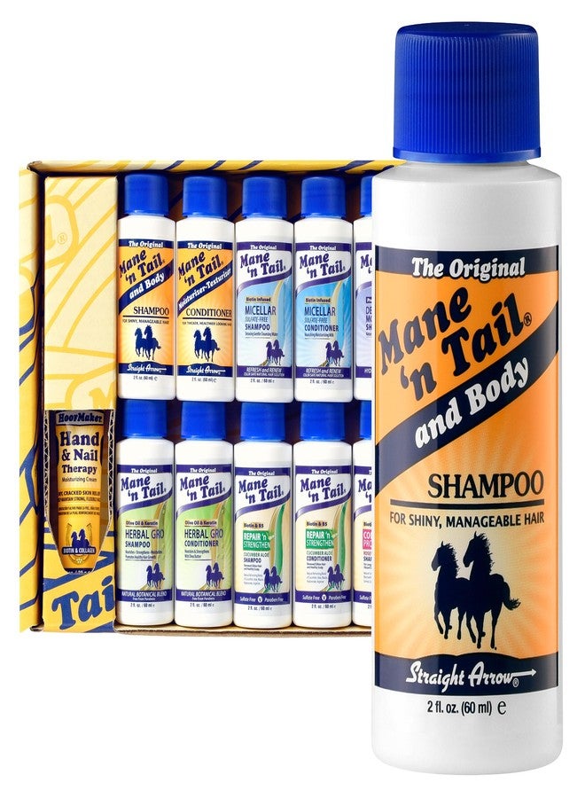 Mane 'n Tail Brand Sampler Trial Size Shampoos Conditioners and Detanglers to Cleanse Strengthen and add Moisture to Hair 15 Piece Set - Image 1