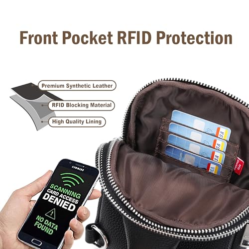 INICAT Anti Theft Crossbody Bags for Women Small Sling Bag Travel Essentials Fanny Packs Cross Body Purses Birthday Gifts (Black) - Image 2