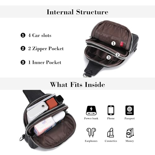 INICAT Anti Theft Crossbody Bags for Women Small Sling Bag Travel Essentials Fanny Packs Cross Body Purses Birthday Gifts (Black) - Image 4