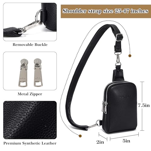 INICAT Anti Theft Crossbody Bags for Women Small Sling Bag Travel Essentials Fanny Packs Cross Body Purses Birthday Gifts (Black) - Image 5