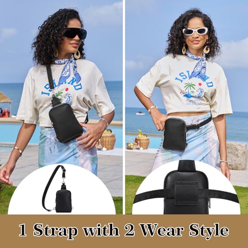 INICAT Anti Theft Crossbody Bags for Women Small Sling Bag Travel Essentials Fanny Packs Cross Body Purses Birthday Gifts (Black) - Image 3