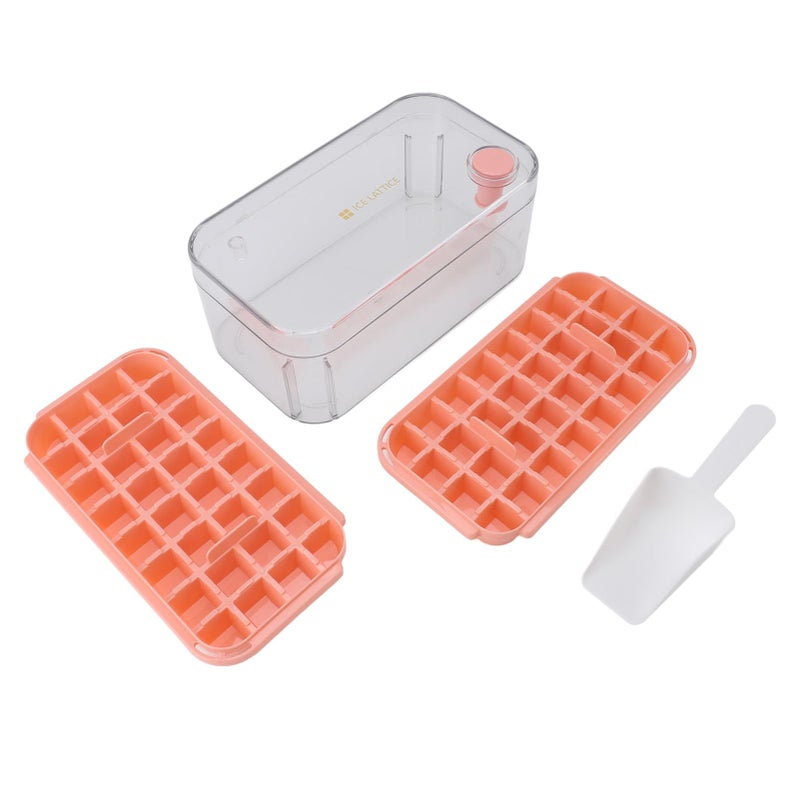 Green Ice Cube Tray with Lid and Storage Bin Makes 64 Pcs Food Grade Reusable - Image 2