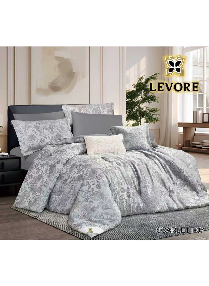 LEVORE Luxury 8-piece double bedsheet set, royal-style jacquard, soft to the touch, suitable for a 200x200 cm bed.
