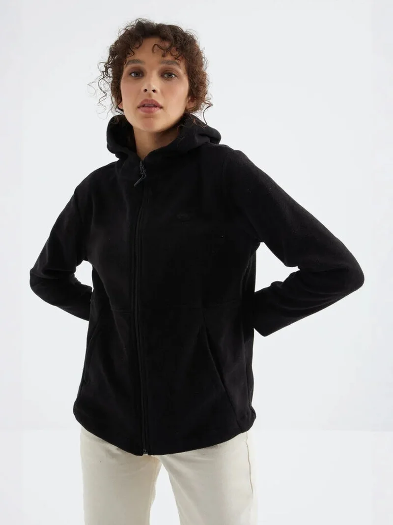 تومي لايف TOMMY Women's Plush Zip-front Hooded Sweatshirt