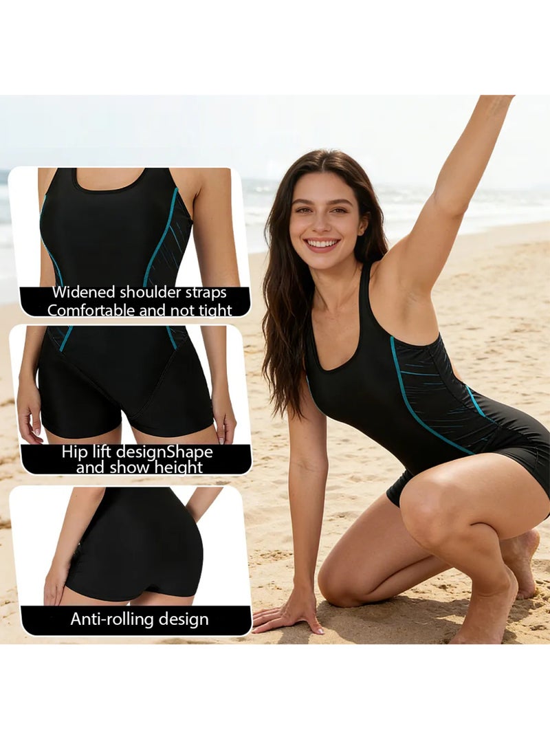 Bincoo Women's One Piece Backless Swimsuit Versatile Surf and Sports Bathing Suit Designed for Conservative Beachwear Backless Design, Tummy Control Silhouette, Quick Drying Conservative Women's Swimsuit, and Comfortable Jumpsuit Style for Swimming, Surfing, and Summer Vacations Black - Image 5