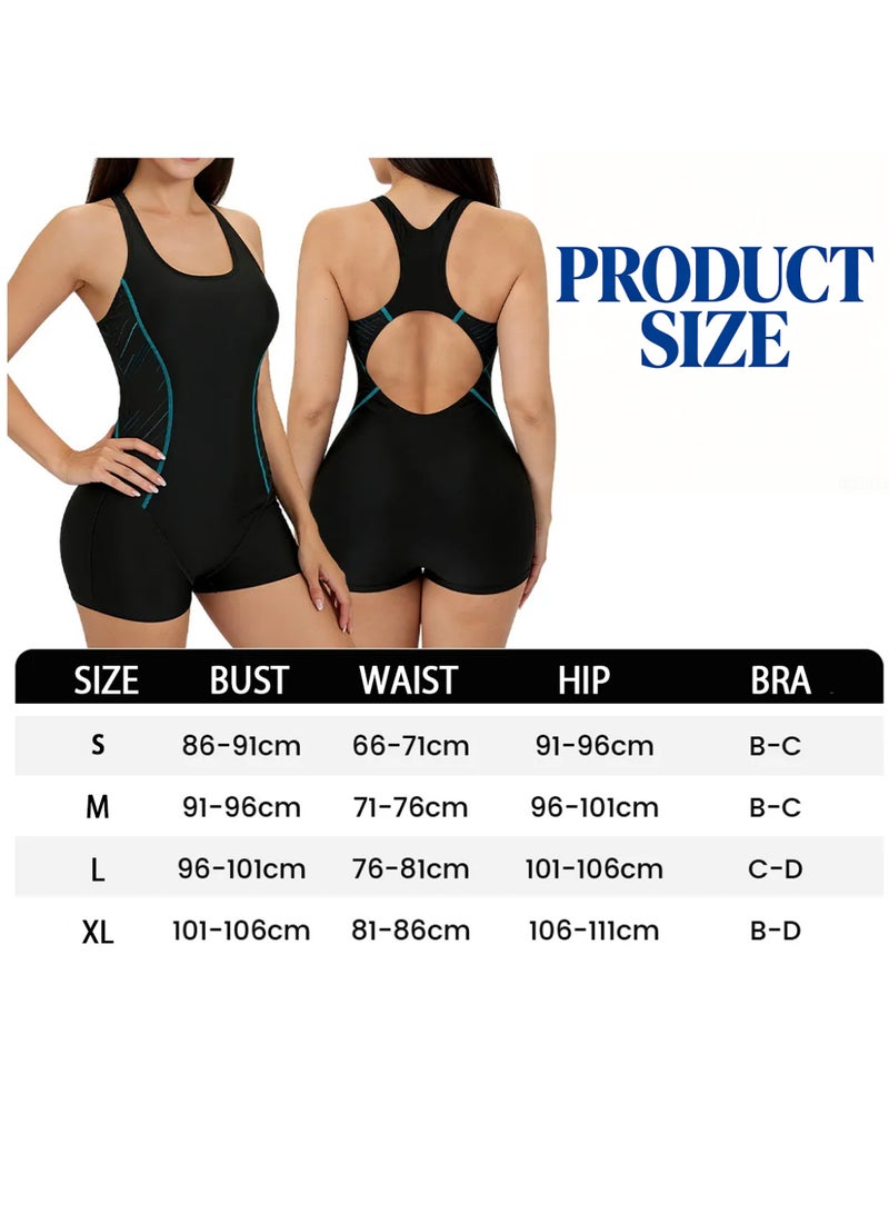 Bincoo Women's One Piece Backless Swimsuit Versatile Surf and Sports Bathing Suit Designed for Conservative Beachwear Backless Design, Tummy Control Silhouette, Quick Drying Conservative Women's Swimsuit, and Comfortable Jumpsuit Style for Swimming, Surfing, and Summer Vacations Black - Image 3