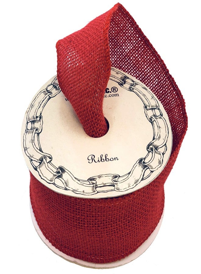 GiftWrap Etc. Rustic Red Burlap Wired Ribbon - 2 1/2” x 10 Yards, Christmas, Tree Decor, Wreath Decoration, Wrapping Bows for Presents, Birthday, Wrapping, Patriotic - Image 1