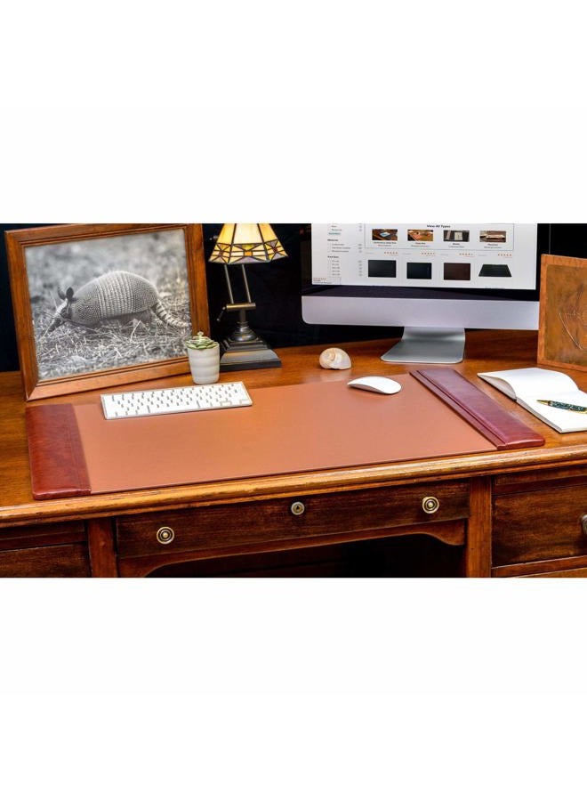 Dacasso وسادة مع حواف جانبية من الجلد الفاخر لحماية سطح المكتب للكتابة، 34 بوصة × 20 بوصة، موكا - Image 2