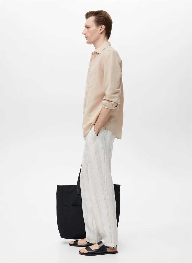 Mango Man Pocket Linen Shirt