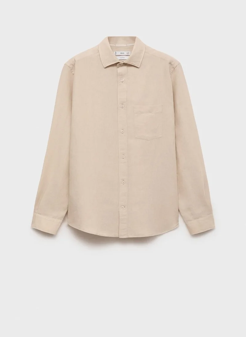 Mango Man Pocket Linen Shirt