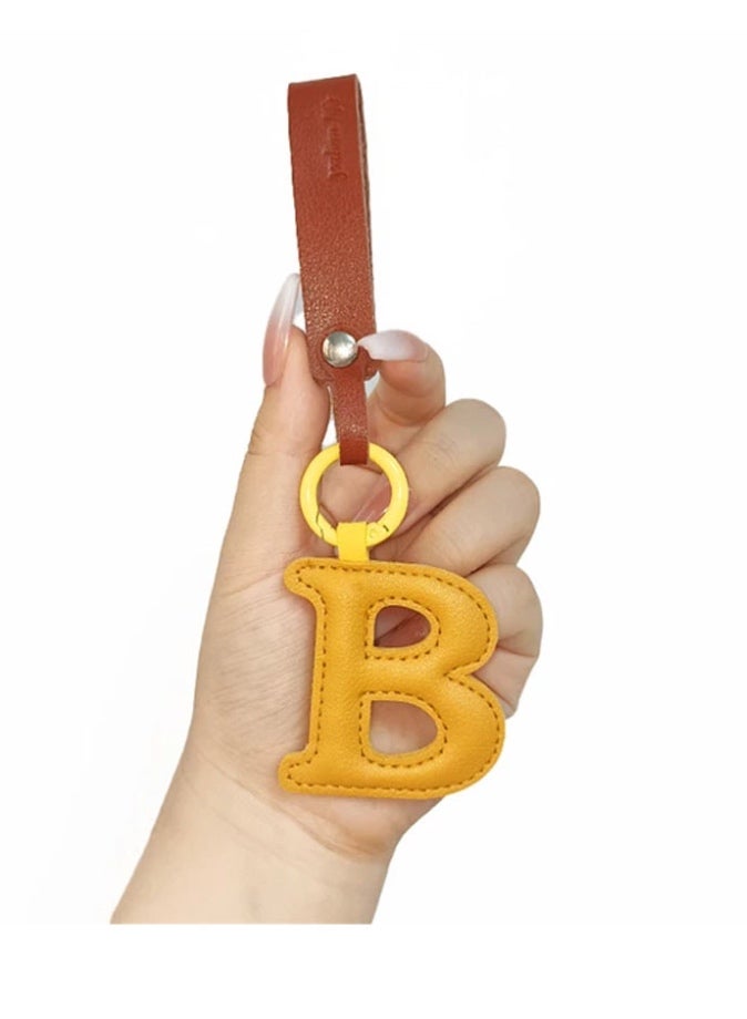 ميدالية مفاتيح مميزة ورائعة من الجلد بتصميم حرف B مناسبة لمفاتيح السيارة و الحقائب - Image 3