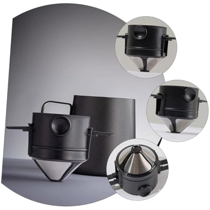 FDTY عبوة واحدة من فلتر القهوة الأسود ومصفاة القهوة القابلة لإعادة الاستخدام وماكينة تحضير القهوة وقهوة مطحونة ومصفاة قهوة قابلة لإعادة الاستخدام ومصفاة شبكية ومصفاة قهوة معدنية من راتنج ABS والفولاذ المقاوم للصدأ 304 - Image 4