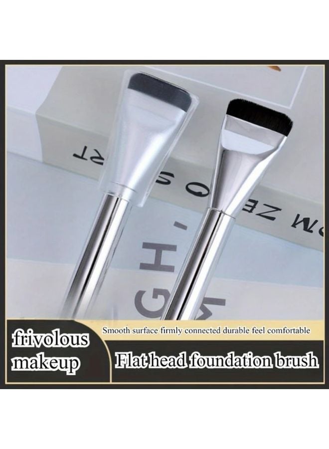 قطعتان فرشاة بودرة فائقة النعومة مقبض مريح خالية من العطور أداة تطبيق الماكياج - Image 3