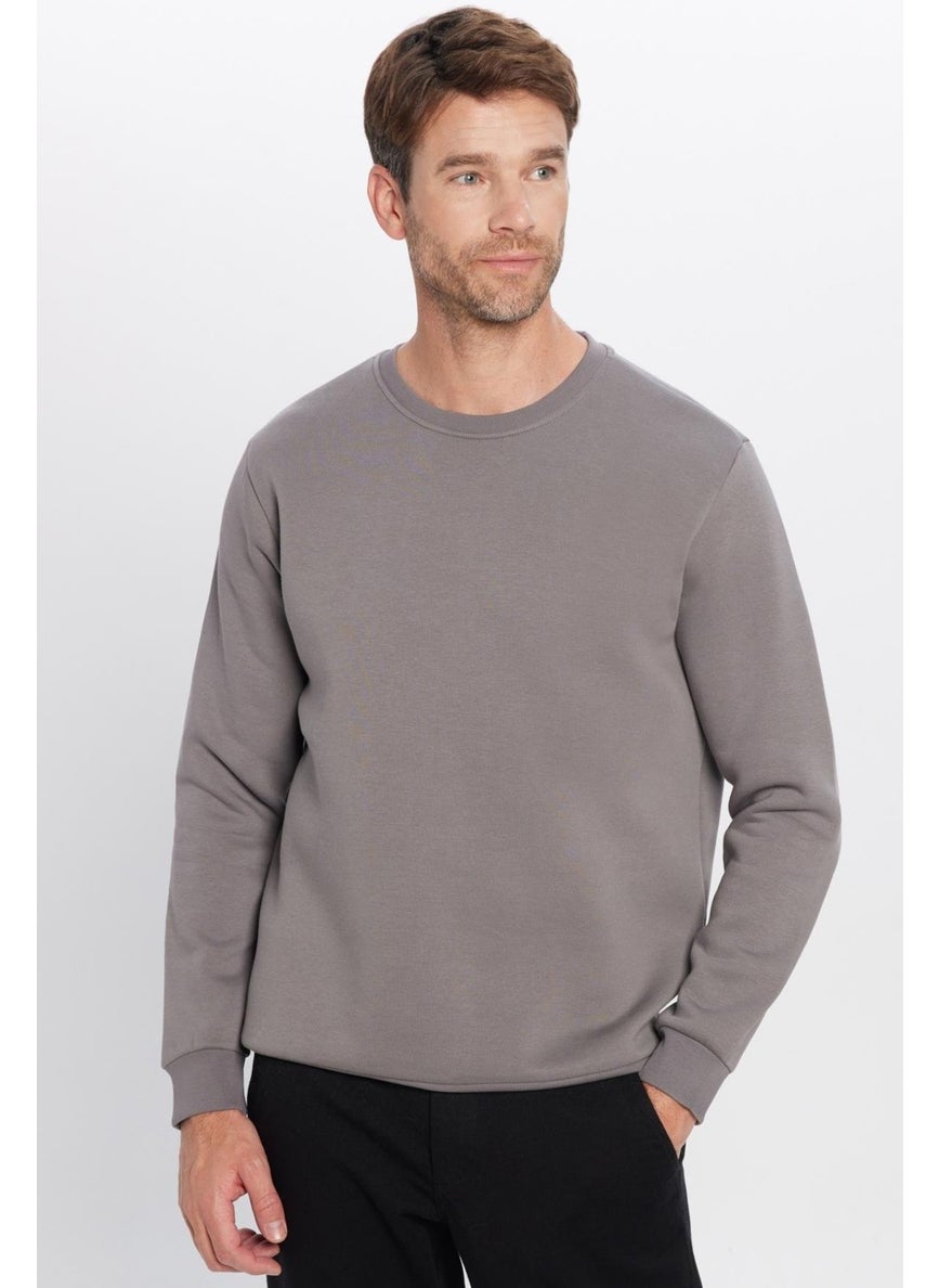 Relax Fit Comfortable Cut Cotton Soft Textured Polar Fleece Basic Gray Crew Neck Sweatshirt - pzsku/ZE25A7AEA70F9977E1D35Z/45/_/1734379636/c823dc8e-74c1-4a5a-9146-39388df5a20c