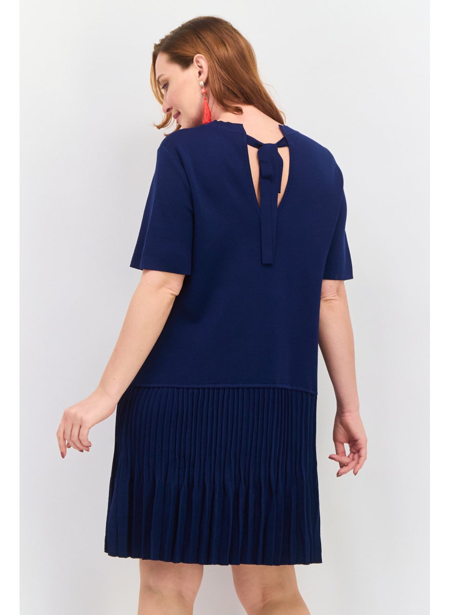 ESPRIT Women Textured Mini Dress, Navy  - Image 2