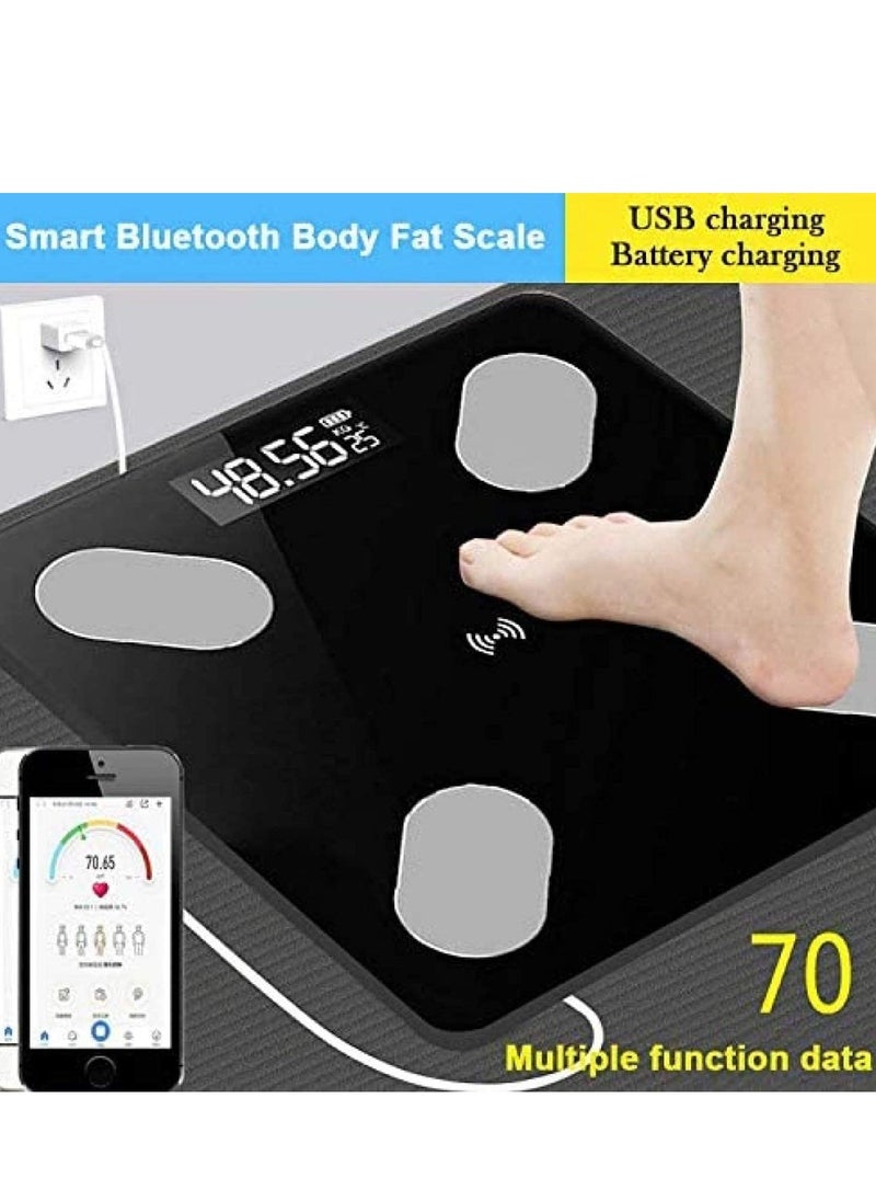 TIGER Smart Body Fat & Body Composition Scale – Bluetooth Electronic Weighing Scale with BMI Analyzer, Backlit LCD, Tempered Glass, Mobile App Sync for iOS & Android, 180KG Capacity – Ideal for Home Use & Health Monitoring - Image 3