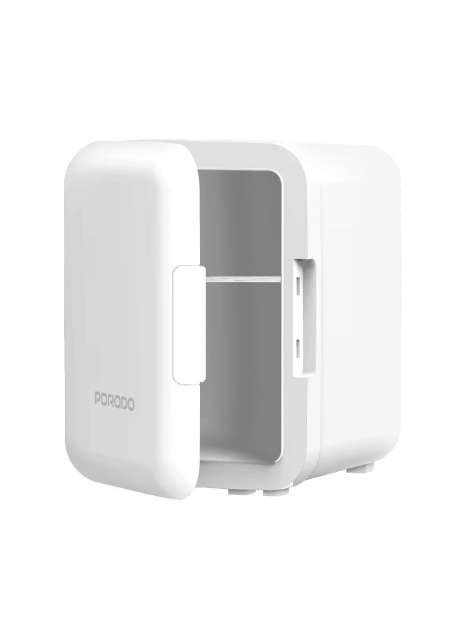 porodo Ecochill 4L Mini Cosmetic Fridge with Whisper Quiet Operation & Rapid Cooling Power / Energy Efficient Operation / Skincare Refrigerator - White - Image 5