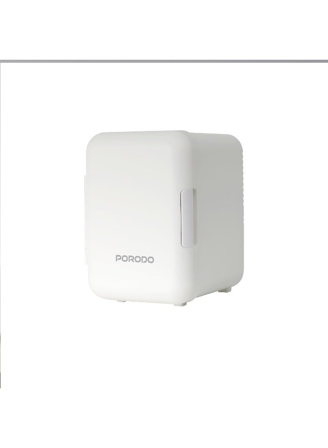 porodo Ecochill 4L Mini Cosmetic Fridge with Whisper Quiet Operation & Rapid Cooling Power / Energy Efficient Operation / Skincare Refrigerator - White - Image 3