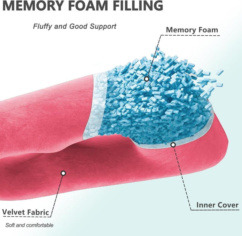 TaiBest Shredded Memory Foam Pregnancy Pillow for Sleeping, Maternity Pillow for Pregnant Women, Abdominal Support, U Shaped Full Body (Memory Foam, Red) - Image 3