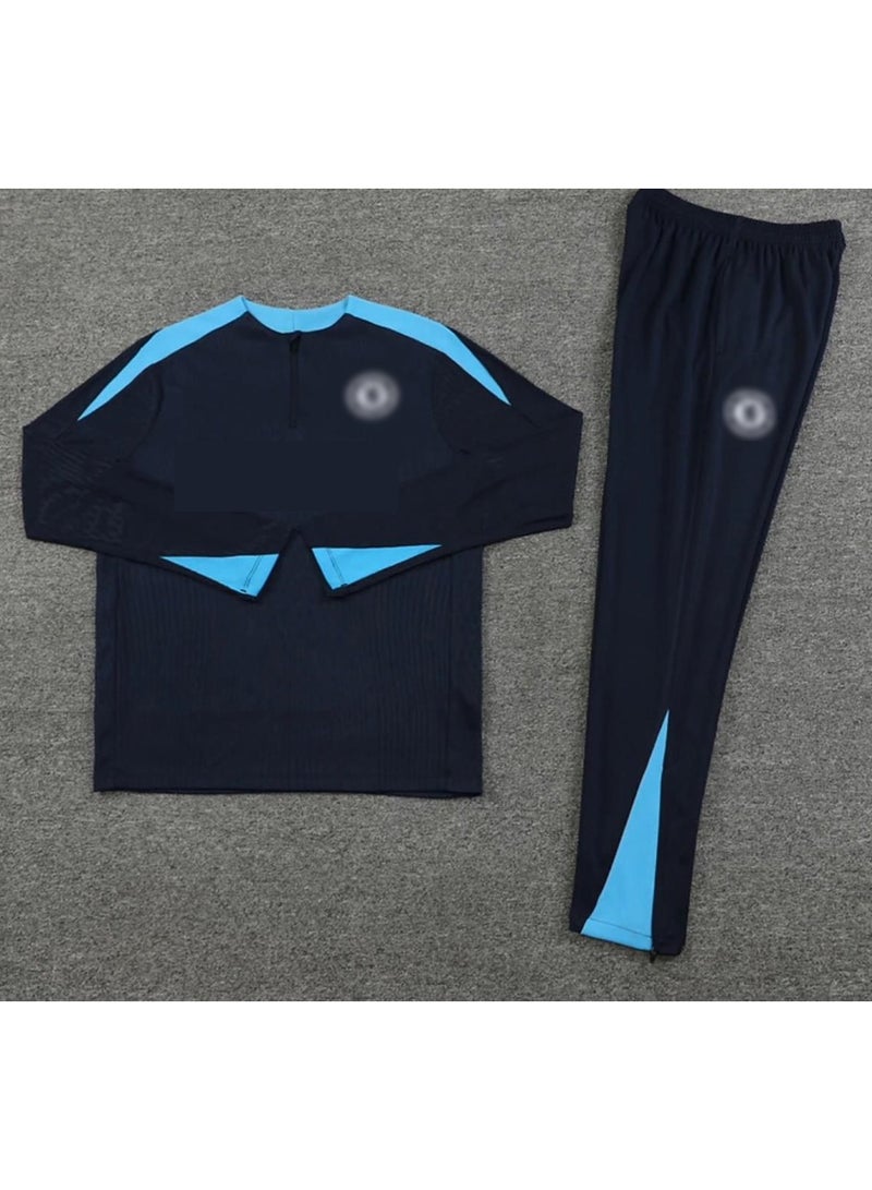Classic Men's Athletic 2Pcs Tracksuit Set Casual Full-Zip Sweatsuits Long Sleeve Jacket And Jogging Pants Set For Gym Workout Running