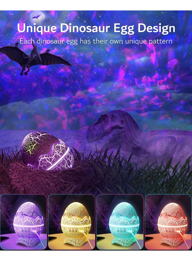 ISank Star Projector,  Dinosaur Eggs Galaxy Projector, Bluetooth Nebula LED Star Light Projector for Bedroom Home Ceiling Decor Party, Remote Control Night Lamp with White Noise for Kids Adults - Image 2