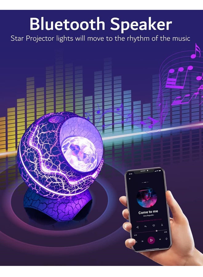 ISank Star Projector,  Dinosaur Eggs Galaxy Projector, Bluetooth Nebula LED Star Light Projector for Bedroom Home Ceiling Decor Party, Remote Control Night Lamp with White Noise for Kids Adults - Image 5
