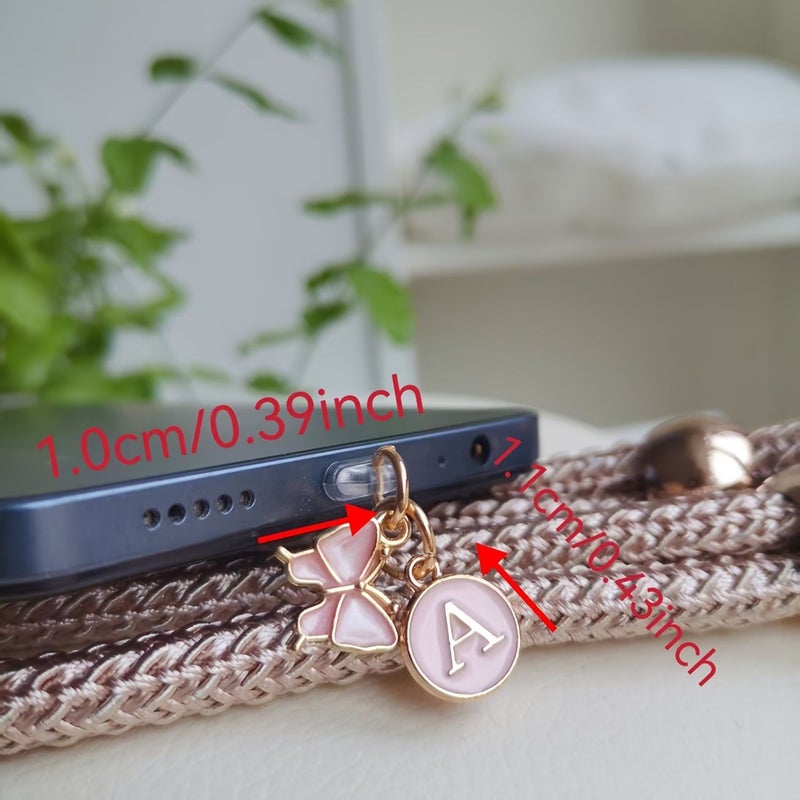 غطاء غبار لهاتف iPhone 5 إلى 14 من النوع C، بلون فراشة وردي زهري لتزيين دي آي واي - Image 2