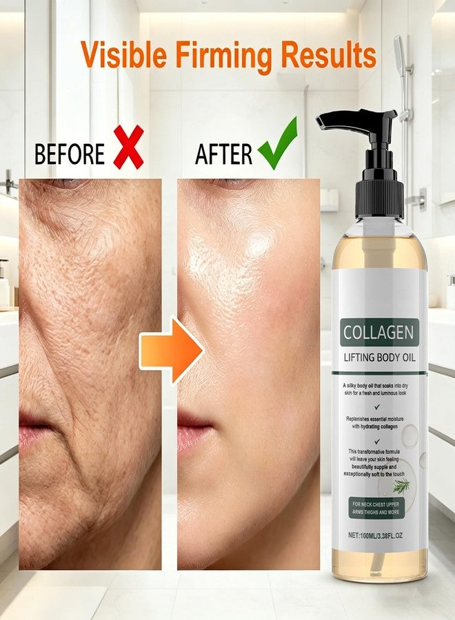 KINOWJI Hydrating Collagen Oil,2pcs Collagen Lifting Body Oil,Collagen Oil for Skin Tightening for Women & Men Helps Soften Appearance of Crepe Skin & Wrinkles (2 - Image 5