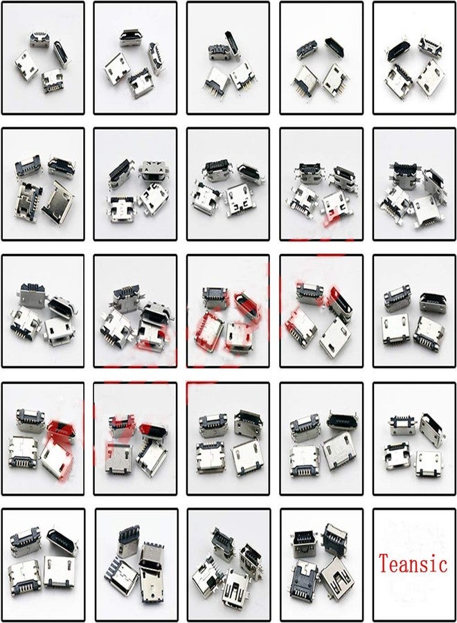 Teansic 240PCS 24Models Micro USB Connector Socket Jack USB Connectors Set for MP3 4 5 Huawei Samsung Sony HTC ZTE - Image 2