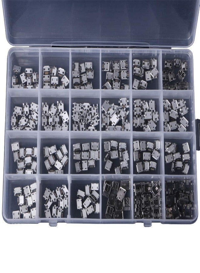 Teansic 240PCS 24Models Micro USB Connector Socket Jack USB Connectors Set for MP3 4 5 Huawei Samsung Sony HTC ZTE - Image 1