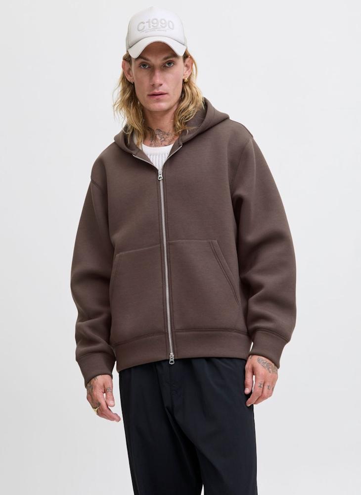 JACK & JONES Essential Zip Through Hoodie - Image 1