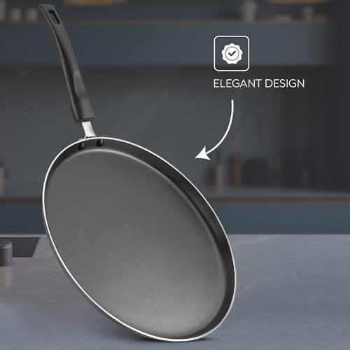 Judge By Prestige 25Cm Everyday Non-Stick Tawa (Aluminium) | Low Oil Cooking | Easy to Clean |Cool Touch Handle, Black - Image 4