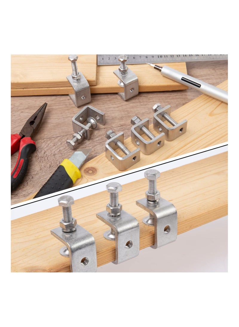 2 Pack 304 Stainless Steel Small C Clamps, 1 Inch Mini C-Clamps Heavy Duty With Wide Jaw Opening for Woodworking and Welding Mounting, Suitable Home Professional Use (30mm) - Image 5